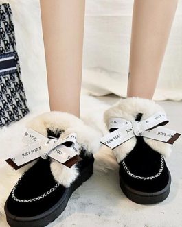 Ankle Micro Suede Upper Round Toe Snow Boot