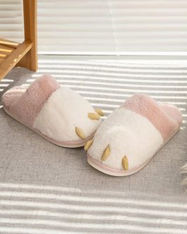 Boa Knitting Wool Upper Closed Toe Indoor Home Slippers