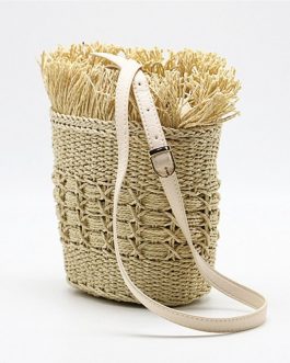 Designer Knitting Tassel Straw Beach Shoulder Bag