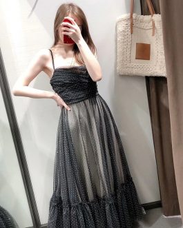 Fashion Pleated Sleeveless Long Dress