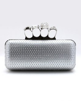 Gothic Metal PU Leather Evening Clutch Bag For Women