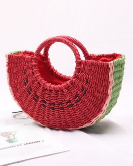 Handmade Pompom Weaving Ladies Beach Bag
