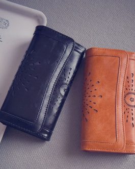 Hot Fashion PU Leather Cute Hollow Out Long Wallet