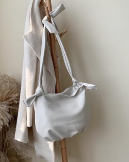 PU Leather Soft Solid Color Knot Shoulder Messenger Bag