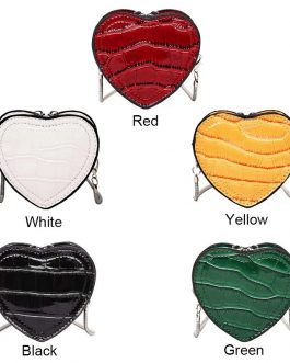 Mini Love Heart Crossbody Bag Leather Chain Lipstick Shoulder Handbag