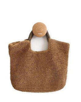 New Hot Rattan Handle Knitted Handmade Bags