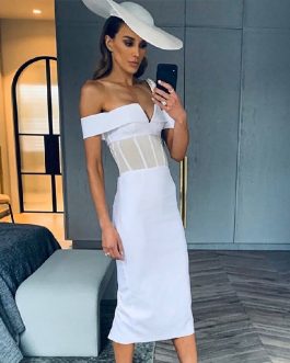 Off Shoulder Sexy Lace Celebrity Runway Club Party Bandage Dress