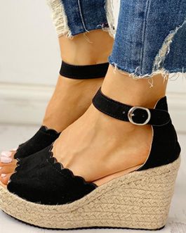Open Toed Wedges – Scalloped Edges