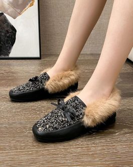 PU Leather Round Toe Casual Loafers Shoes