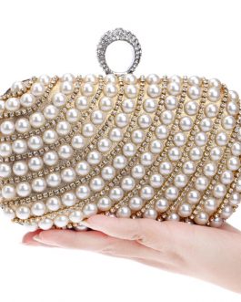 Pearl Diamond-Studded Wedding Clutch