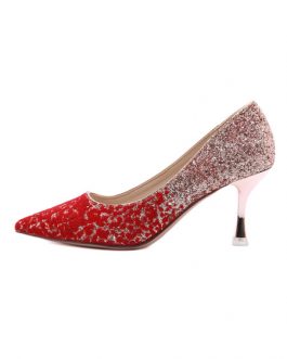 Pointed Toe Sequins Stiletto Evening Shoes