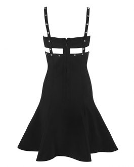 Sexy Hollow Out Rivet Bodycon Dress