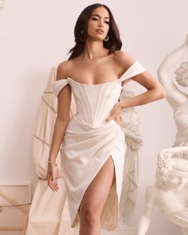 Sexy Short Sleeve Strapless Club Celebrity Runway Party Dresses