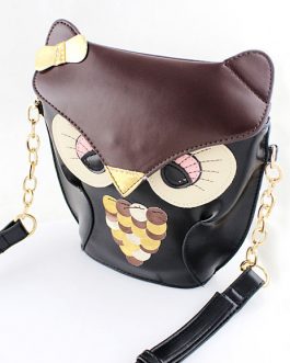 Shoulder Bag Animal Pattern Faux Leather Chain Single Strap Cute Bag For Girl