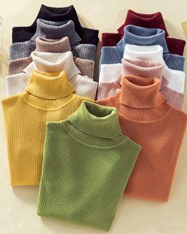 Sweaters Casual Turtleneck Solid Cashmere Pullover Top