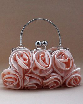 Sweet Flower Satin Woman’s Clutch Bag