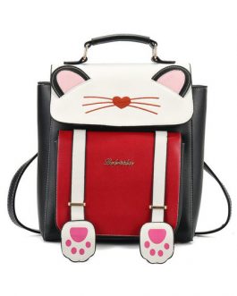 Sweet Lolita Cat PU Leather Backpack Bag