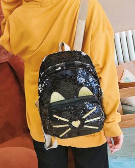 Sweet Lolita Sequin Panda Animal PU Leather Backpack Bag