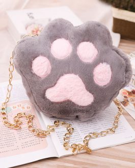 Sweet Lolita Short Plush Cat Paw Cross Body Bag
