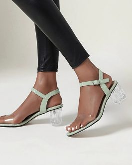 Thick High Transparent Heels Sandals