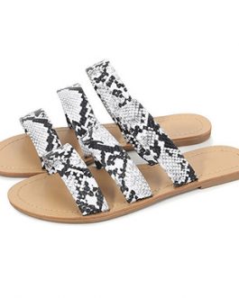 Triple-Strap Flat Sandals – Almond Toes