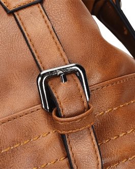 Vintage PU Leather Boston Handbag Shoulder Bag Crossbody Bags For Women