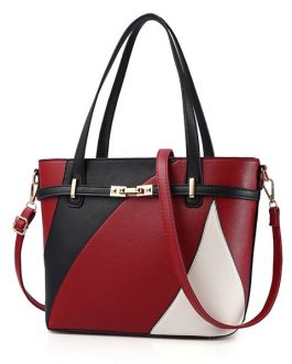 Women Faux Leather Stitching Color Crossbody Bag Designer Handbag Shoulder Bag