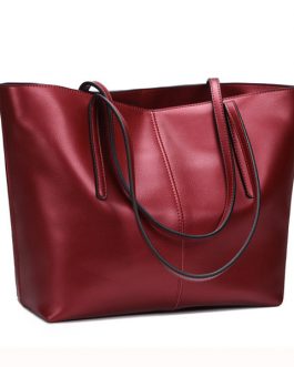 Women Geunine Leather Handbag Retro Shoulder Bag High-end Leather Tote Bag