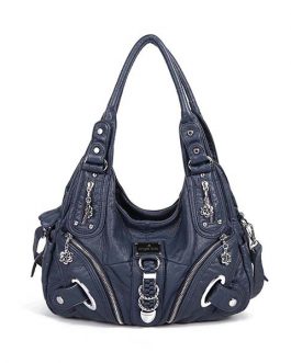 Women Soft Leather Durable Metal Handbag Crossbody Bag