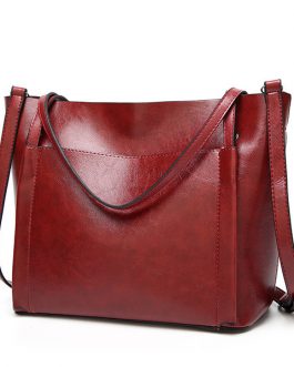 Women Vintage Leather Handbags Retro Shoulder Bag Tote Bag