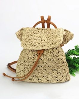 Women’s Beach Backpack Crochet Drawstring Bags